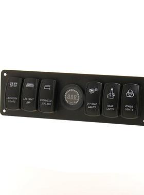 房车游艇装板开组合面板6翘位关5pin40984改船型功能键带彩屏电压