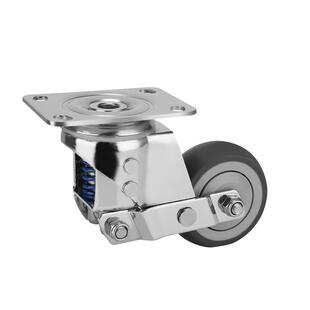 中镀铬弹锈簧轮TR静音轮P脚轮型万向轮650防防酸减震脚轮轮子