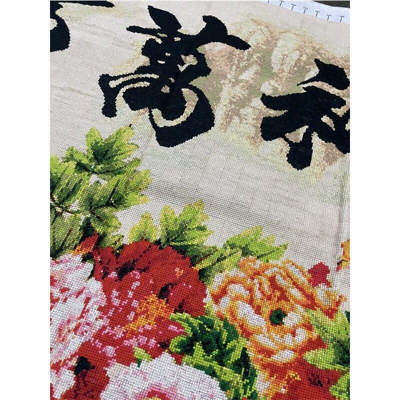 绣好的纯手工十字绣成品家和万事十字绣成品