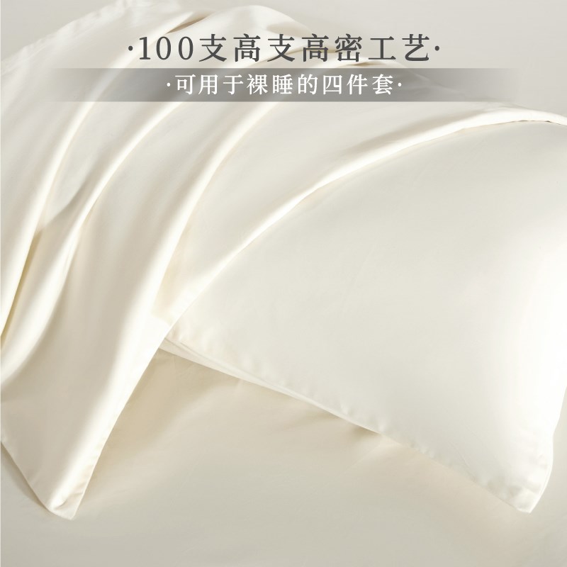 新品优惠 简约纯色100支床上用品四件套床单被套全棉