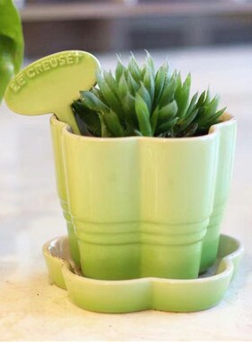 春意盎然 炻瓷花盆花形直立牌花插12cm 现代简约三件套