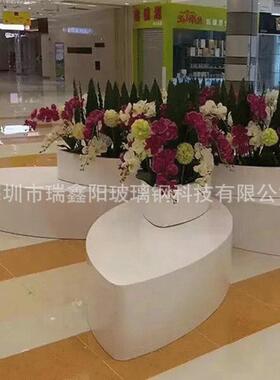 室内玻璃凳钢座椅商场美陈商业街创璃排骨休息区个意性玻钢休KGZ