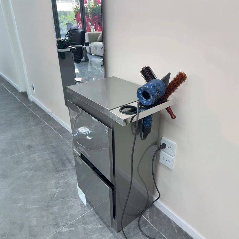 简约理发店工具柜发型师工具柜美发车剪发不锈钢工具柜发廊储物架