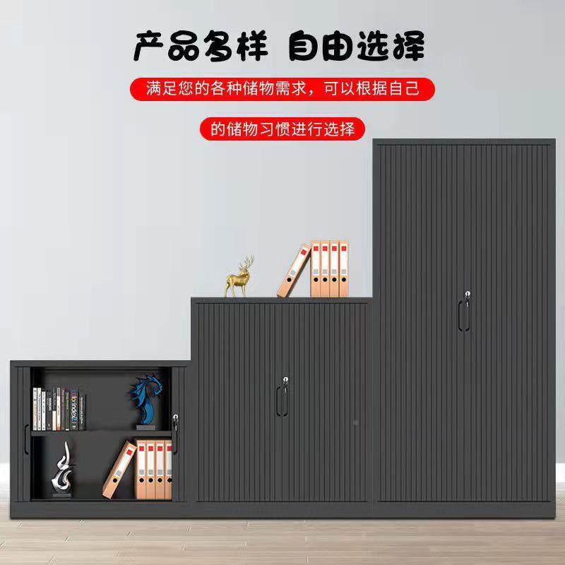 钢卷门柜卷帘门01办公室铁皮柜卷子带锁档案资料凭证书矮柜储制物