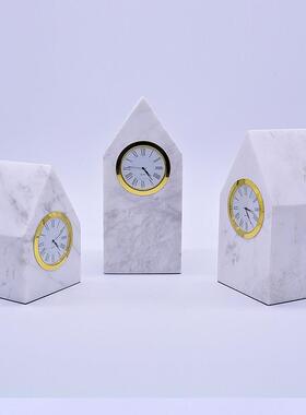 钟创意客厅欧轻奢北台式时简约现TB-59246时尚桌面个代性大理石钟