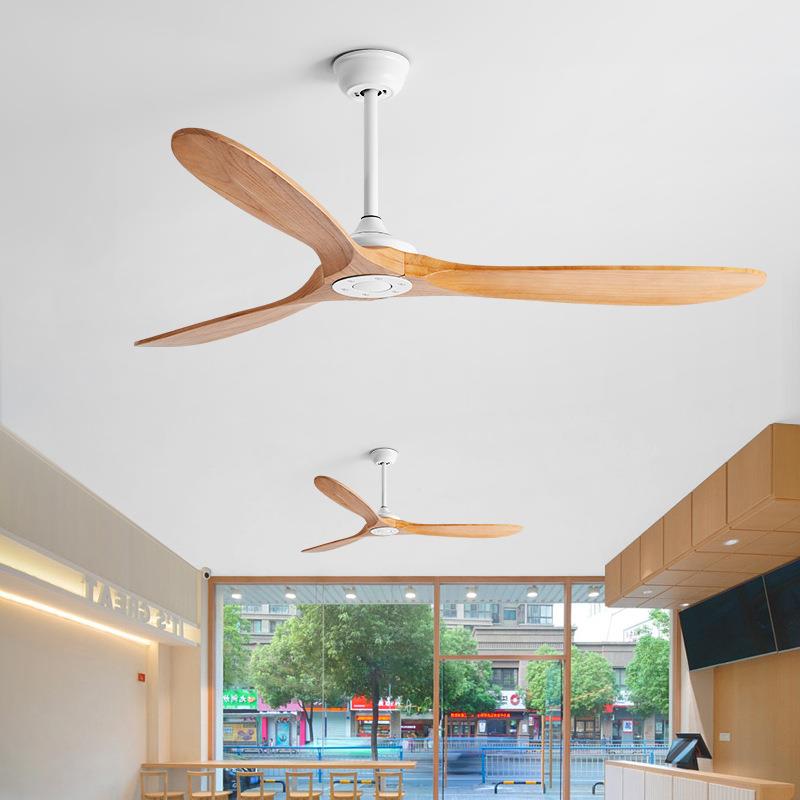 式复古变频5顶风扇餐厅客厅风吸顶无美吊灯电扇大风力实木工业吊
