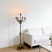 美式 复铜色25W385JD大型烛台金属做高落地蜡烛古架婚礼旧宴脚会装