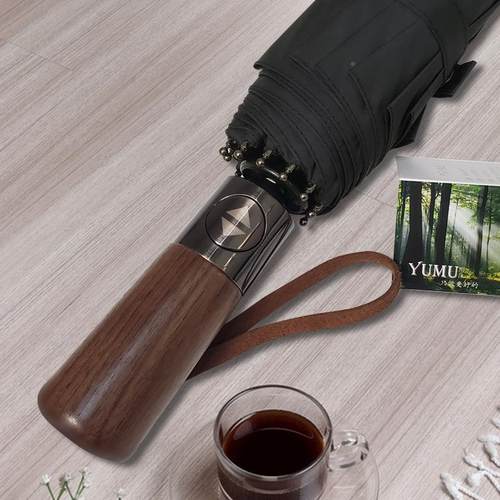 312款超折大十全新自动木手柄晴骨雨两用叠雨伞定制印logo广告伞