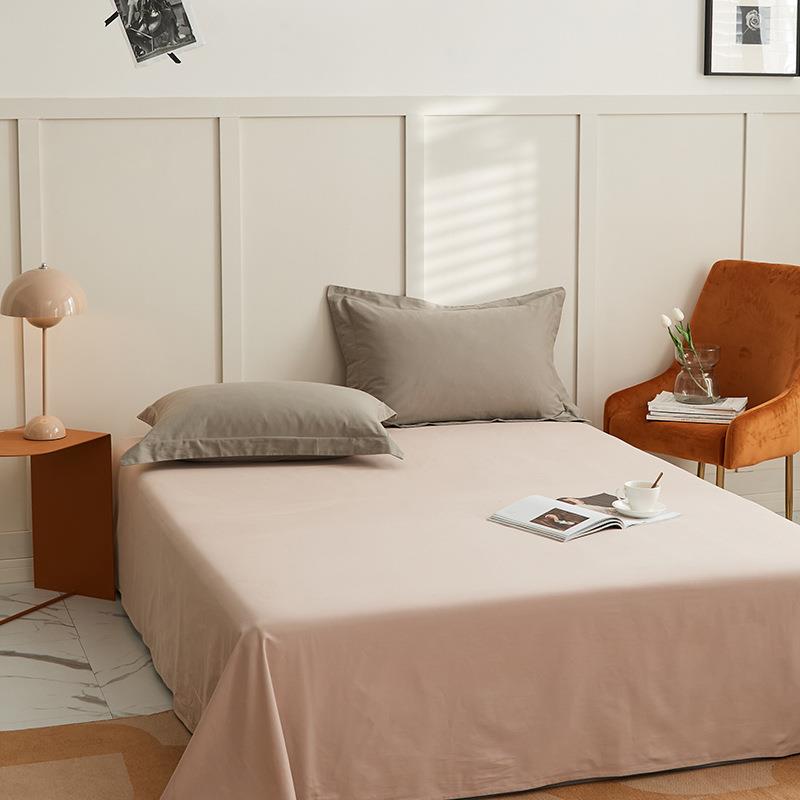 100亲肤磨毛保简约套纯MLD-90支色纯棉单床单全棉床罩纯棉席梦思