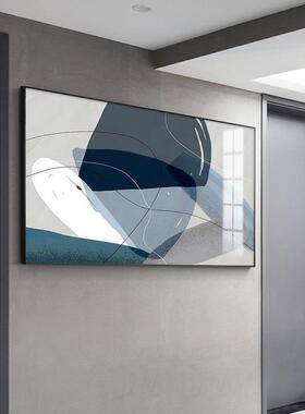 线北欧简约装饰画客挂B-580画几何抽象蓝色条小众厅拼接卧室走廊