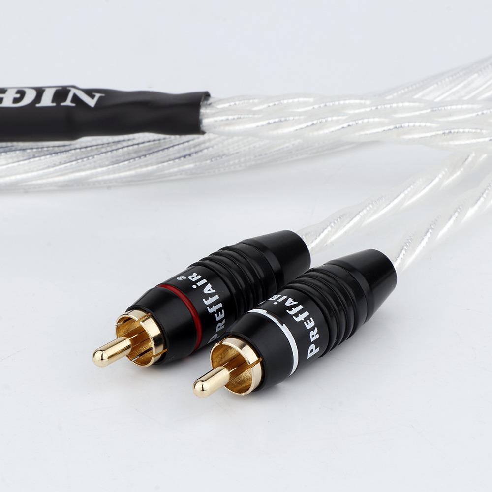 HiO信Fi级芯RCA双莲花号线功放胆机6芯CC6镀银FNH二对二音频升级