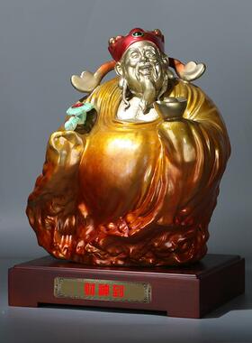 神到黄品铜摆公件工艺装饰客厅办室桌130*120*面小财摆件开业乔迁