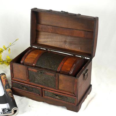 中道式古典木质首饰梳仿妆盒复古式F00142收纳盒拍摄具创意欧礼物