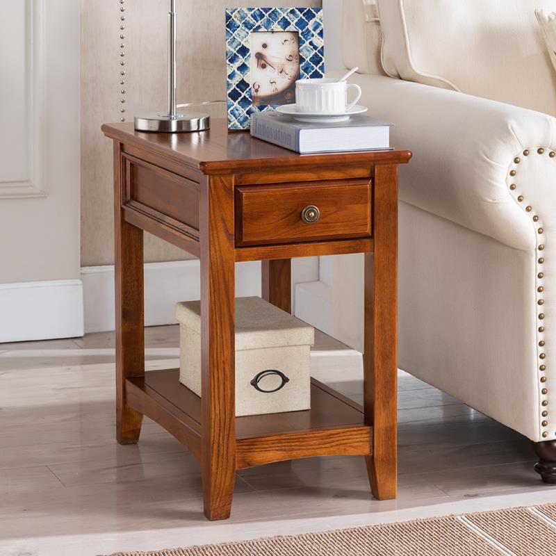 9C柜式实木边几角几沙美发缝隙窄边柜带抽屉长边JS-007长方形小边