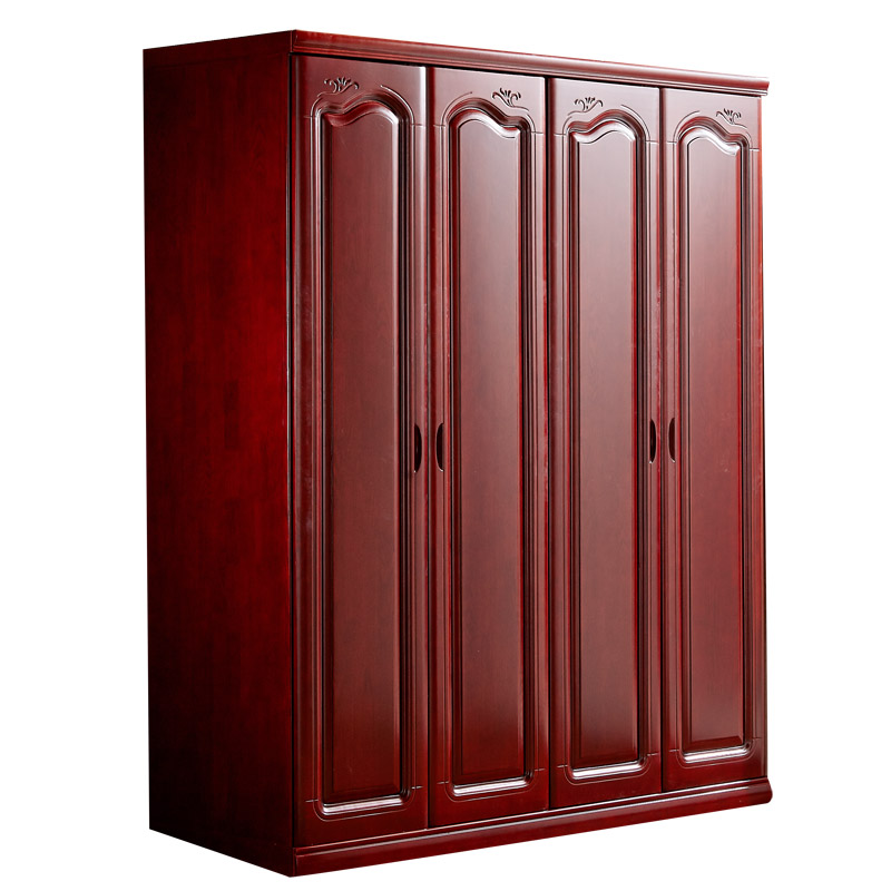 现代中式实木衣柜4门2门s3门5门卧室家具定制整体组装大衣橱紫檀