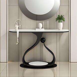 755油风简约玄关条桌端靠墙极窄高玄关柜轻奶奢玄关台走廊门厅现