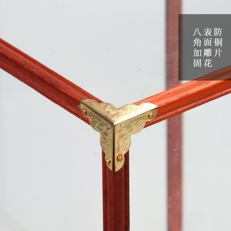 笼玻璃罩子古董佛像观座VLG音底木摆宝件防实尘罩透明展示盒