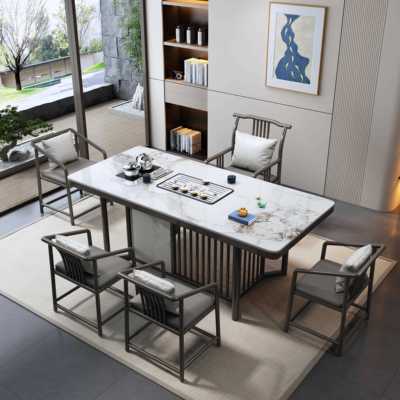 新式KGN岩板桌茶桌客厅用泡茶家茶台办公茶烧水壶一体中嵌入式茶