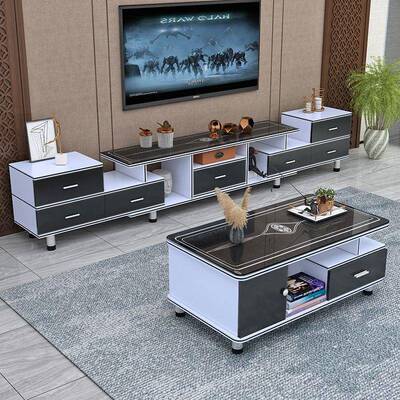 厅客视柜茶视22524几组合简约现代电钢化玻璃电机柜伸缩多功能地