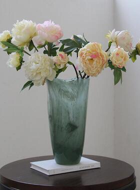 轻奢高档渐玻摆璃花瓶TKB摆件客厅桌变插花装饰花器面酒店民宿玄