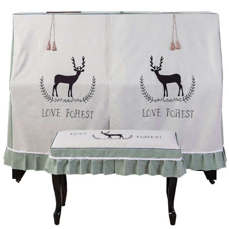 北欧简约钢琴罩防尘套现代新x款半罩钢琴盖布公主风防尘罩套子盖