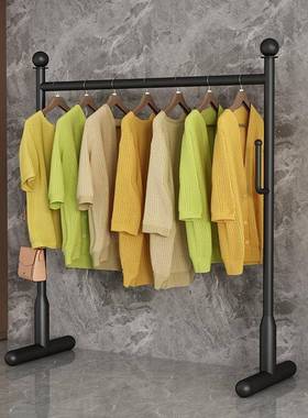 架落地卧室折叠晾衣杆室内衣挂衣架子晒衣服水钢管家用凉91512简