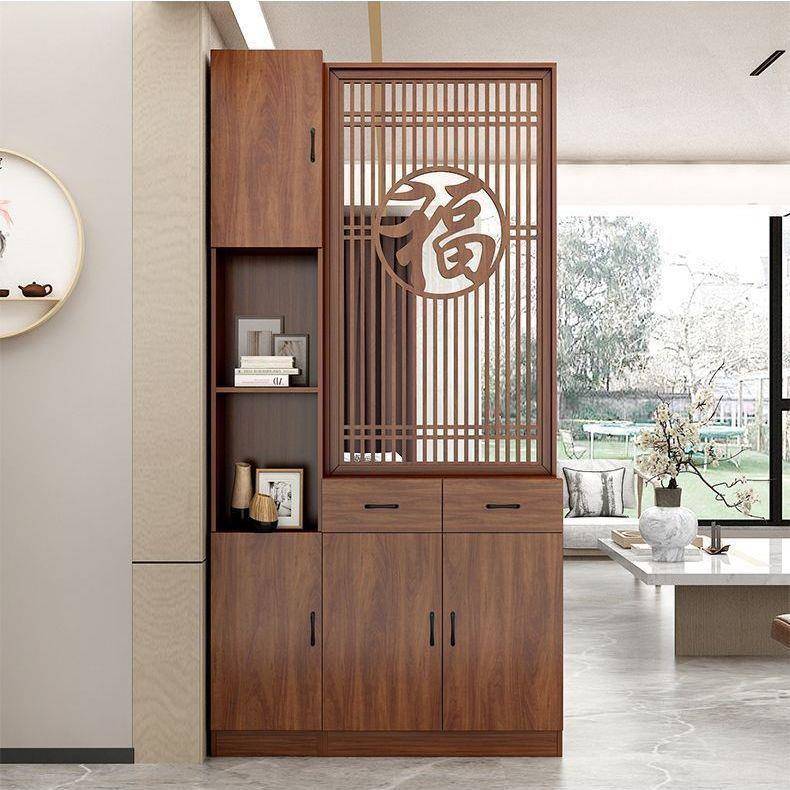 330对代大门屏风隔断置物现简约正进门架入户客厅实木鞋柜玄关柜