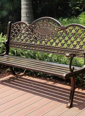 户外园公椅铸铝休长排大凳子广长闲凳庭院花别墅场小83516阳台室