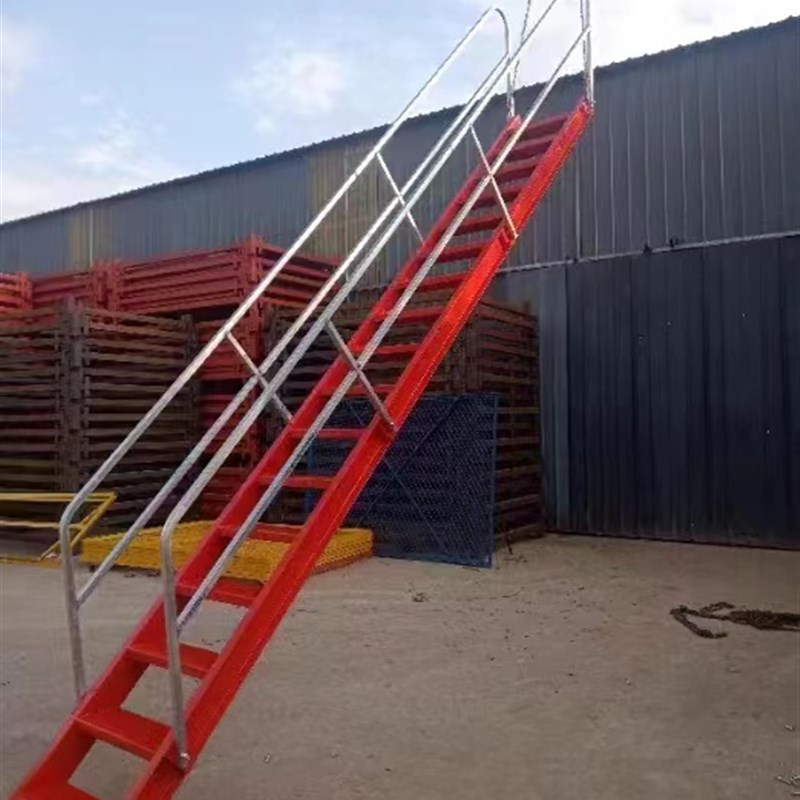 基坑爬梯双侧带扶手45度基坑梯路桥F施工安全梯笼爬梯基坑上下楼
