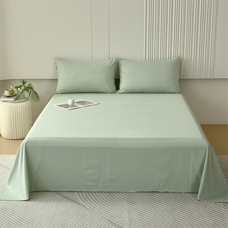 60支超柔加厚棉床单单件 全棉磨毛纯棉纯色 1.8床1.2纯色米白米色