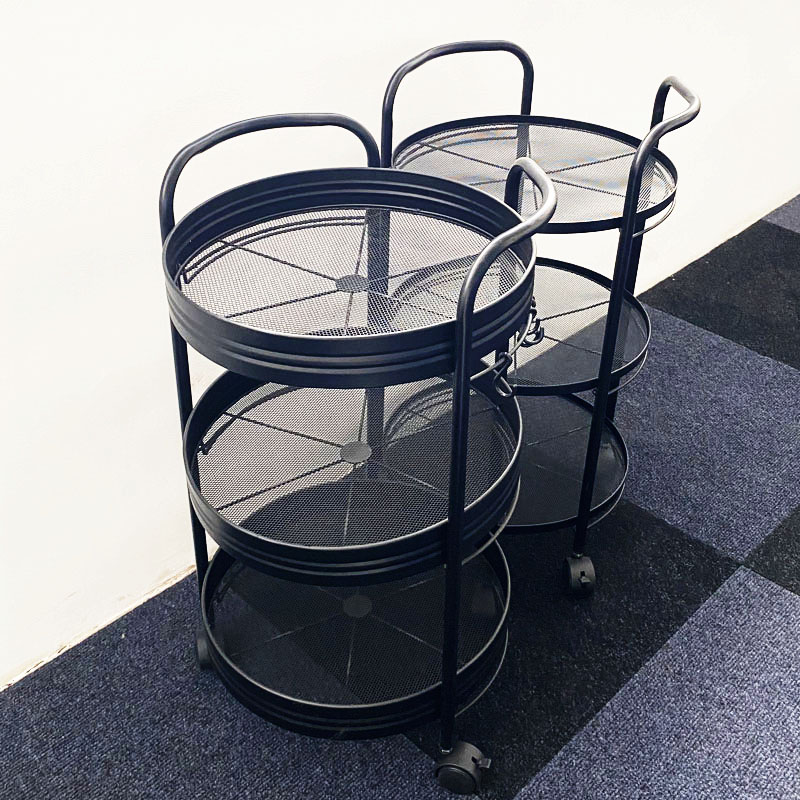 厨房果蔬置物架落地多层转角放锅架多功能可移动菜篮子收纳架圆形