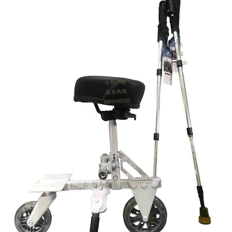 单腿驴旱冰车陆地溜冰车滑轮车轮式单腿驴全民健身器材送手柄手杖