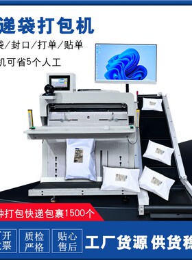 全自动快递打包机电商服装饰品智能投袋式封口机打单Y贴标套袋机