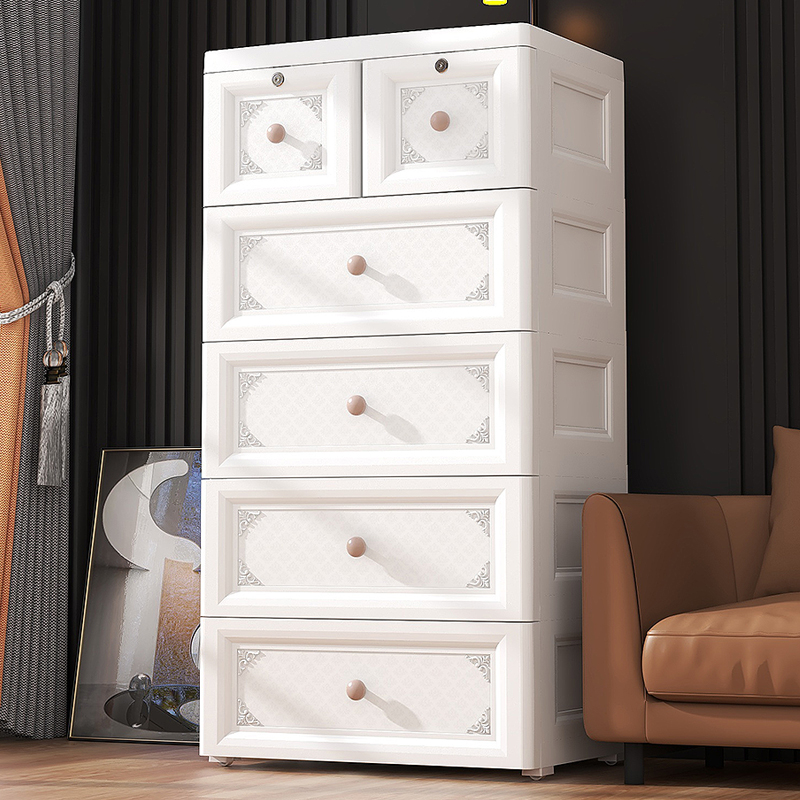 加厚抽屉式收纳柜子置物柜家用储物多层儿童柜宝宝衣柜塑料五斗柜
