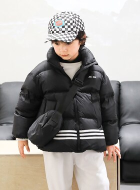 男童羽绒服短款2024冬新款90绒亲子儿童羽绒服加厚保暖[送包23813