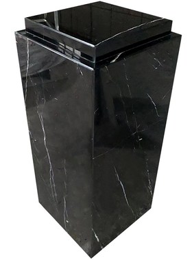 天然黑白根大理石摆件底座别墅装饰摆件底座落地玄关双层大理石柱