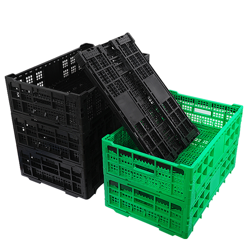 新款水果店超市塑料折叠框便携货架蔬菜运输周转箱展示收纳陈列筐