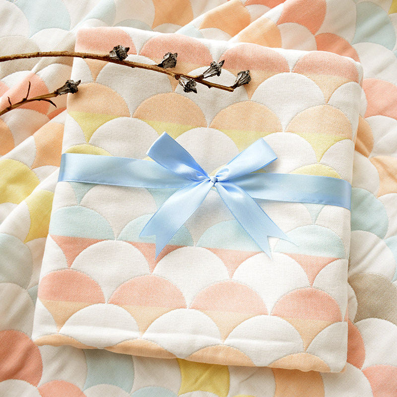 婴儿纯棉纱布浴巾超柔宝宝新生儿方形毛巾被春秋冬大盖毯空调毯