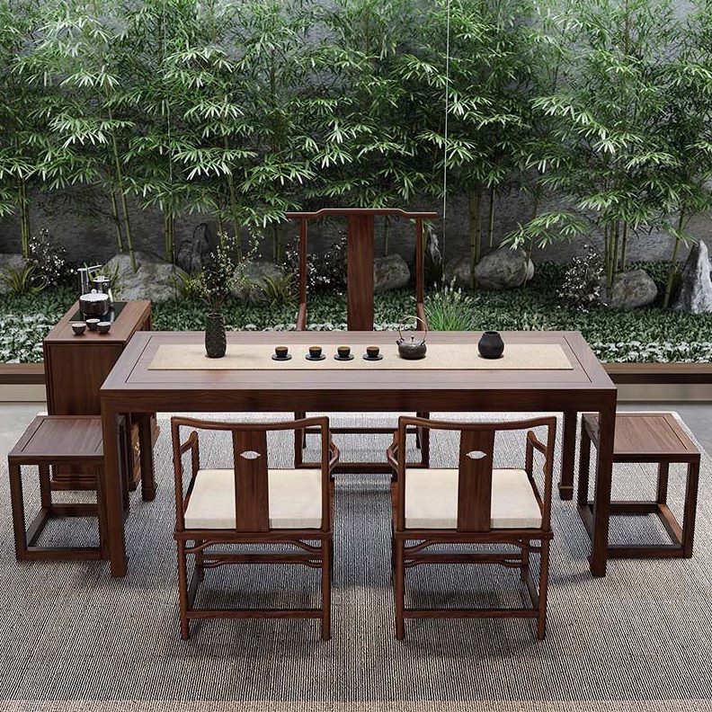 馆茶桌组合客厅家用茶室小茶台阳台茶禅意新中式实木茶桌椅泡茶桌