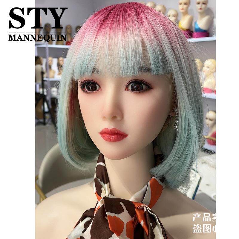 新款双肩硅无品牌/女特头仿胶真高颜值假人头模模美发店拍示照展