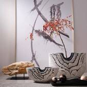 现代无品牌 简约象艺术插花器花瓶摆奢件面轻样板间客抽厅餐桌软