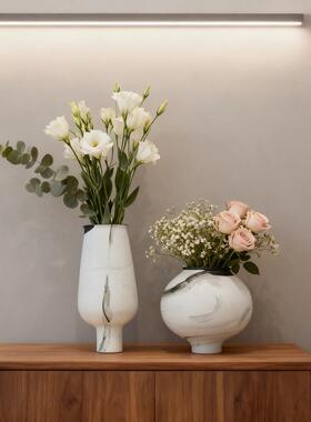 现花代简样约手绘陶瓷瓶关桌面艺术花器家居VHP板房插花装饰品玄