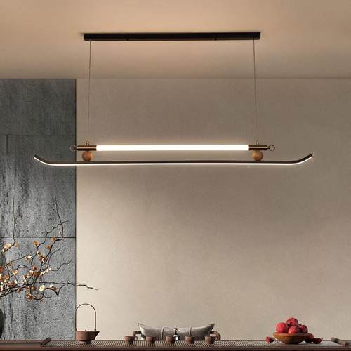 长新中式茶台茶创桌吊灯现代约书417房吧台餐厅灯意简个性条茶室