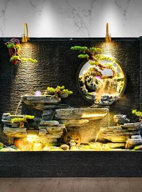 园假山饰水幕墙泉流水屏风喷造景庭院客厅装饰田公司落地装2021品
