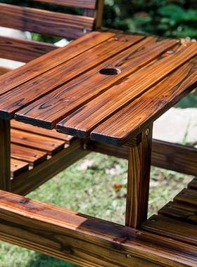 外桌椅庭双人靠背椅子阳台露天公园休院闲桌椅木组82508合花园实