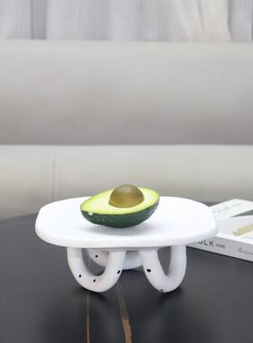 现代简圆约抽象形脚斑点1102三树脂果盘托盘柜摆件客厅电视家居装