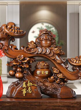 万事如意金蟾聚宝盆摆件 开业乔迁礼品摆件 客厅酒柜玄关书房摆设
