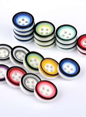 LB-120款 现货20L彩色纽扣红色白色粉色蓝色可选树脂三色三环纽扣