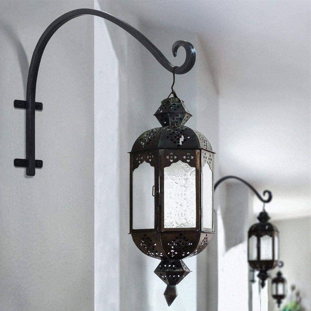 2件造型极简铁装艺挂钩墙XY-2143角花篮路灯铁艺挂挂可钩