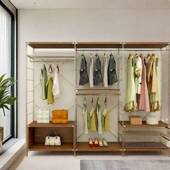 日式 收纳储物简衣架物 碳钢落置地见详情衣帽架容量高双层开放易式